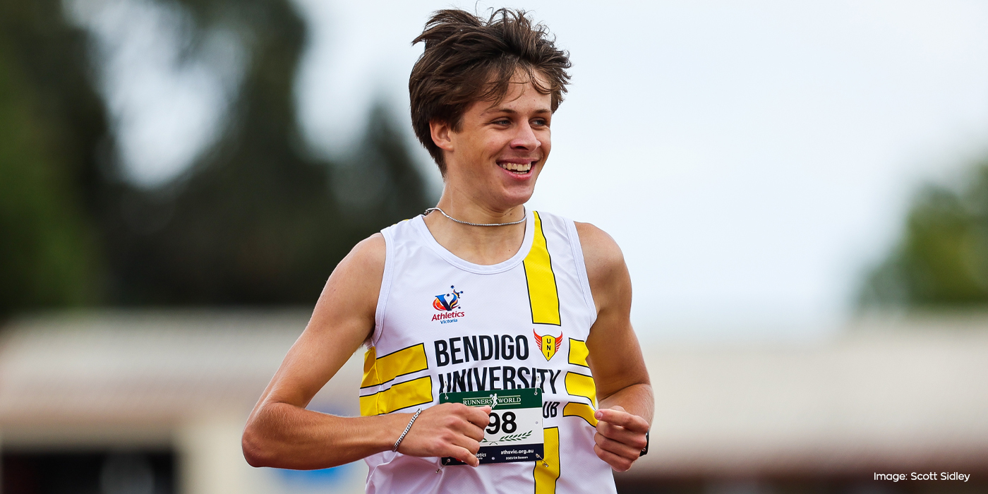 Bendigo University's Avery McDermid capped two brilliant runs to strike gold in the under-18 800m and 1500m. Picture by Scott Sidley. 